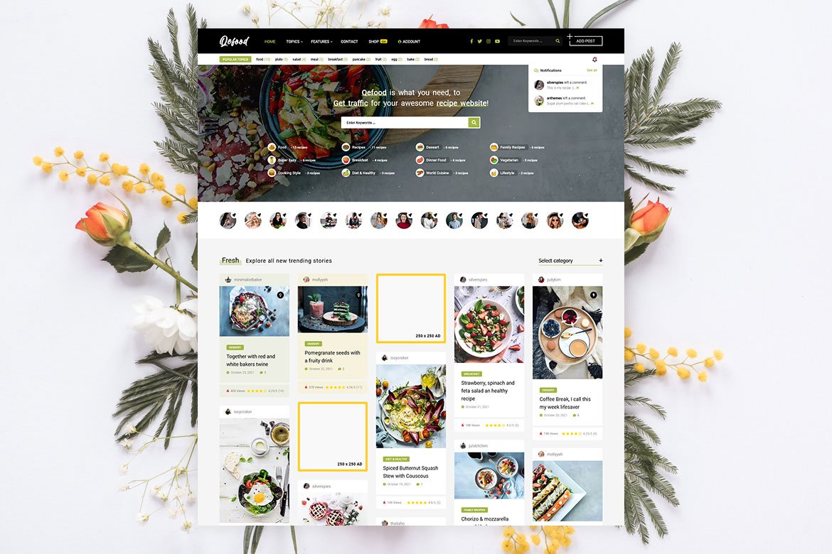 Qefood – Community Sharing WordPress Theme